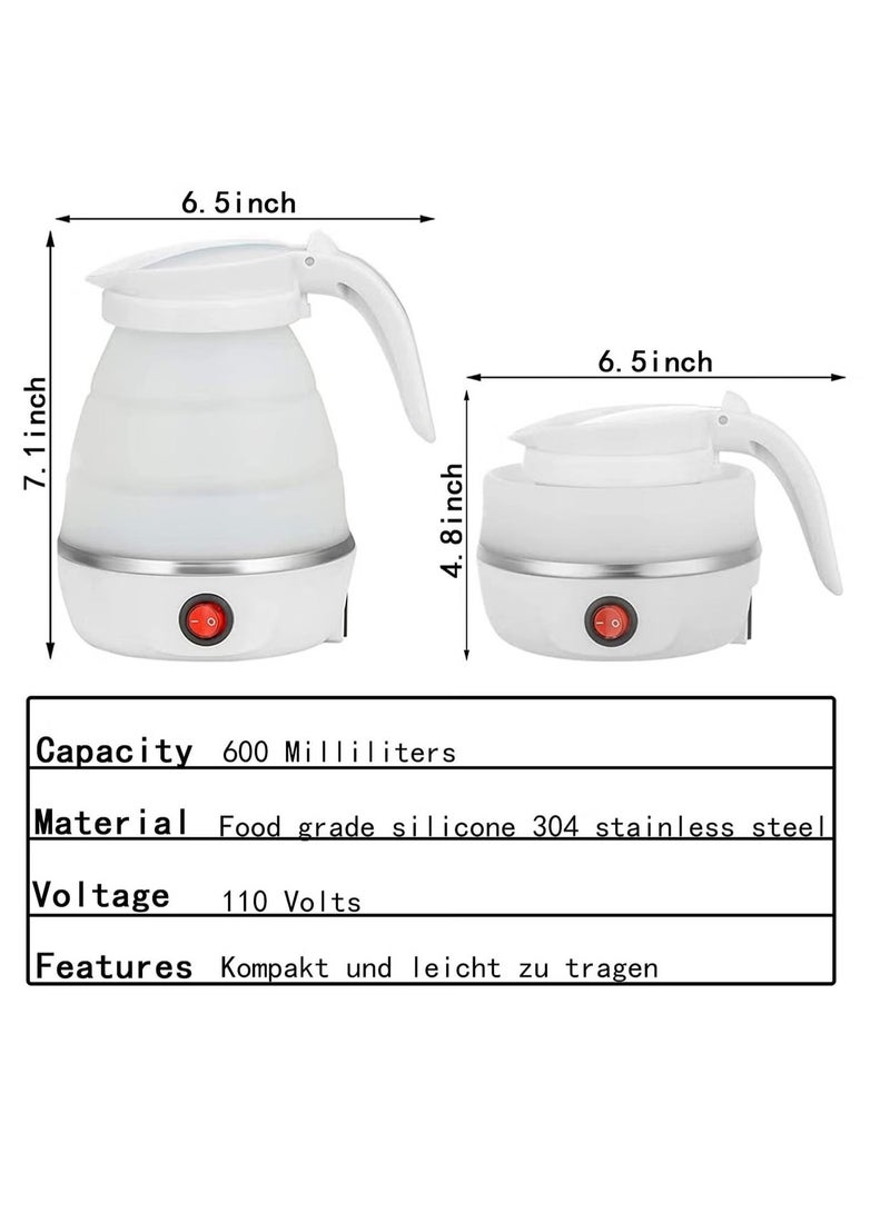 Folding Kettle, Portable Folding Electric Kettle for Travel, Foldable Silicone Electric Water Heater with Detachable Power Cord, Perfect for Hiking, Camping and Indoor - Image 5